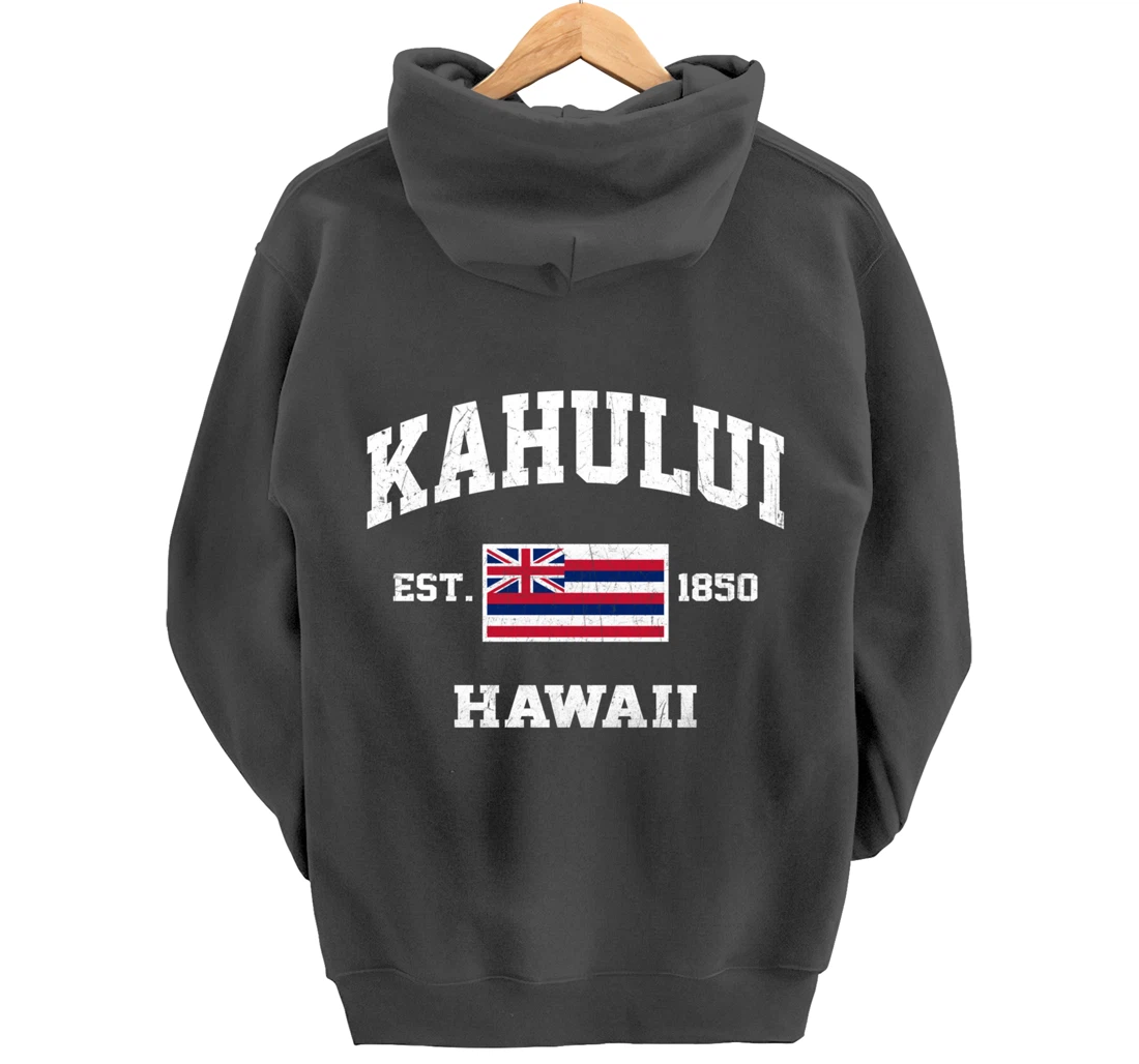 Kahului Hawaii HI vintage State Athletic style Pullover Hoodie