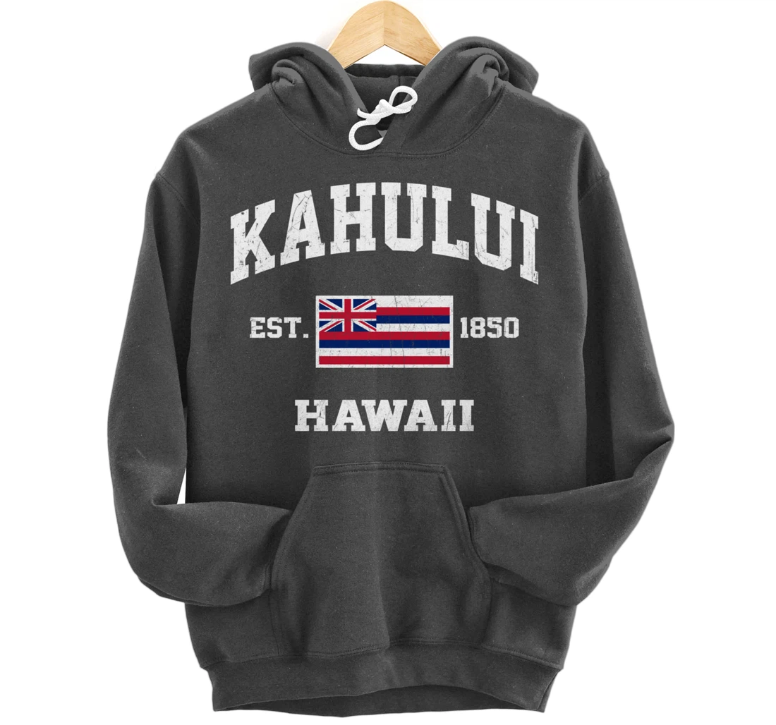 Kahului Hawaii HI vintage State Athletic style Pullover Hoodie
