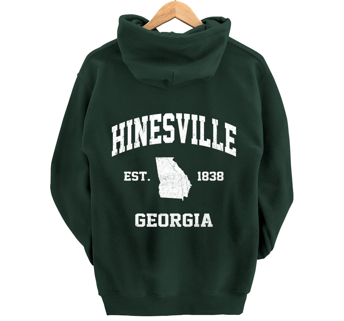 Hinesville Georgia GA vintage state Athletic style Pullover Hoodie