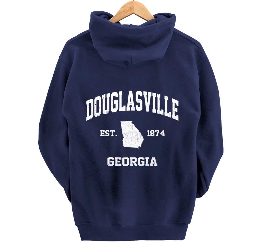 Douglasville Georgia GA vintage state Athletic style Pullover Hoodie