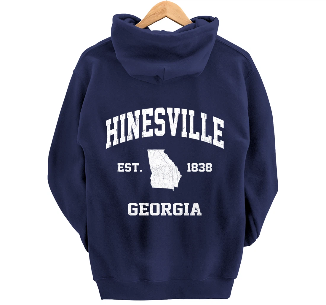 Hinesville Georgia GA vintage state Athletic style Pullover Hoodie