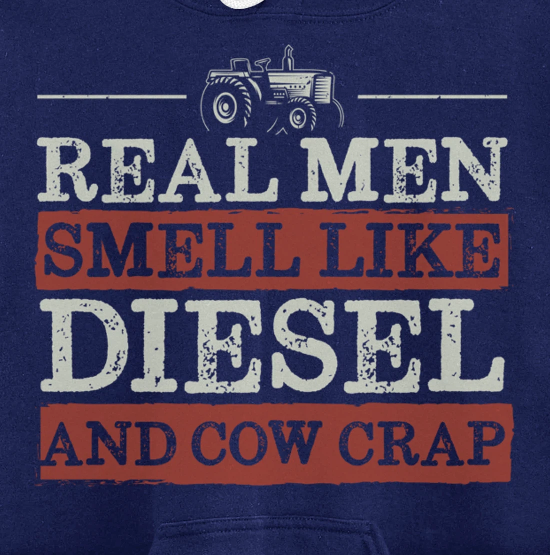Funny Farm Lover Diesel Tractor Graphic for Real Men Farmer Pullover Hoodie