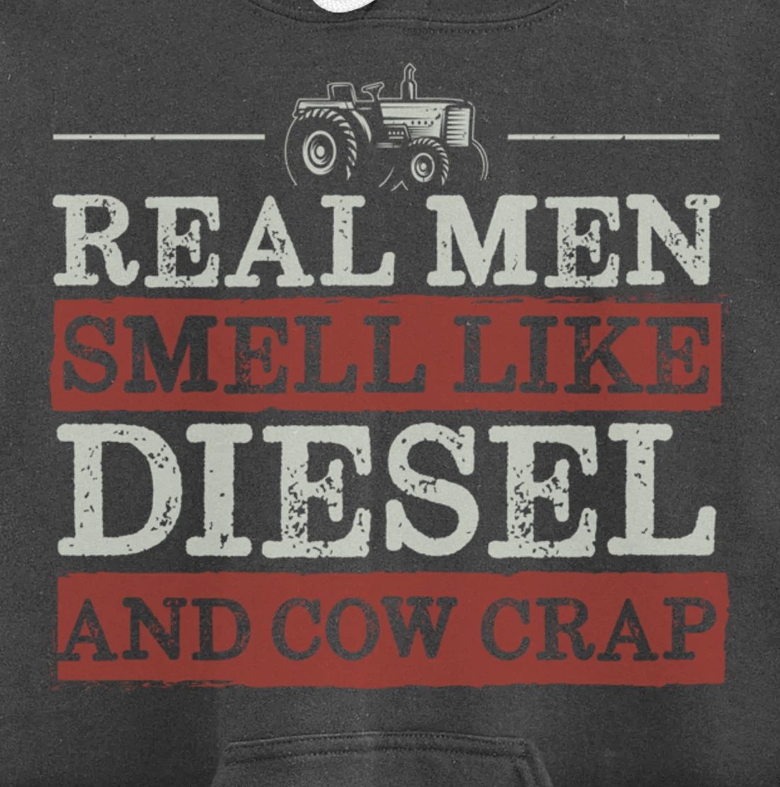 Funny Farm Lover Diesel Tractor Graphic for Real Men Farmer Pullover Hoodie