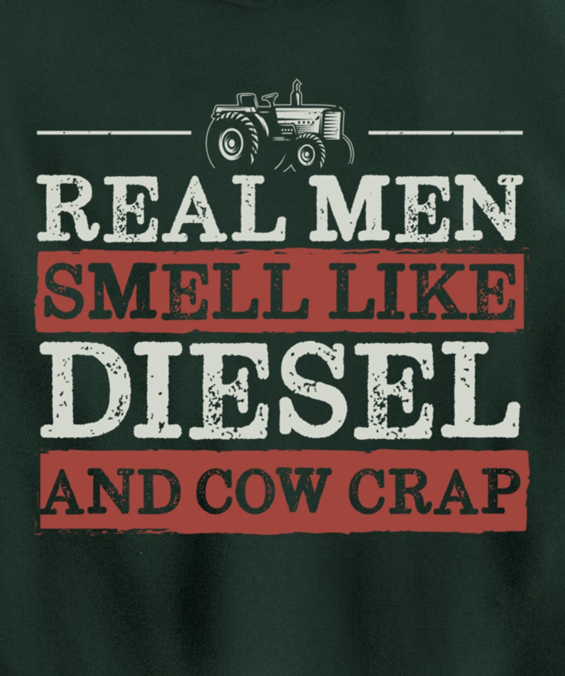 Funny Farm Lover Diesel Tractor Graphic for Real Men Farmer Pullover Hoodie
