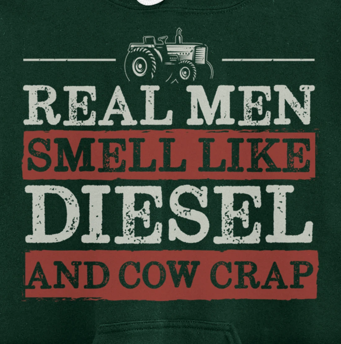 Funny Farm Lover Diesel Tractor Graphic for Real Men Farmer Pullover Hoodie
