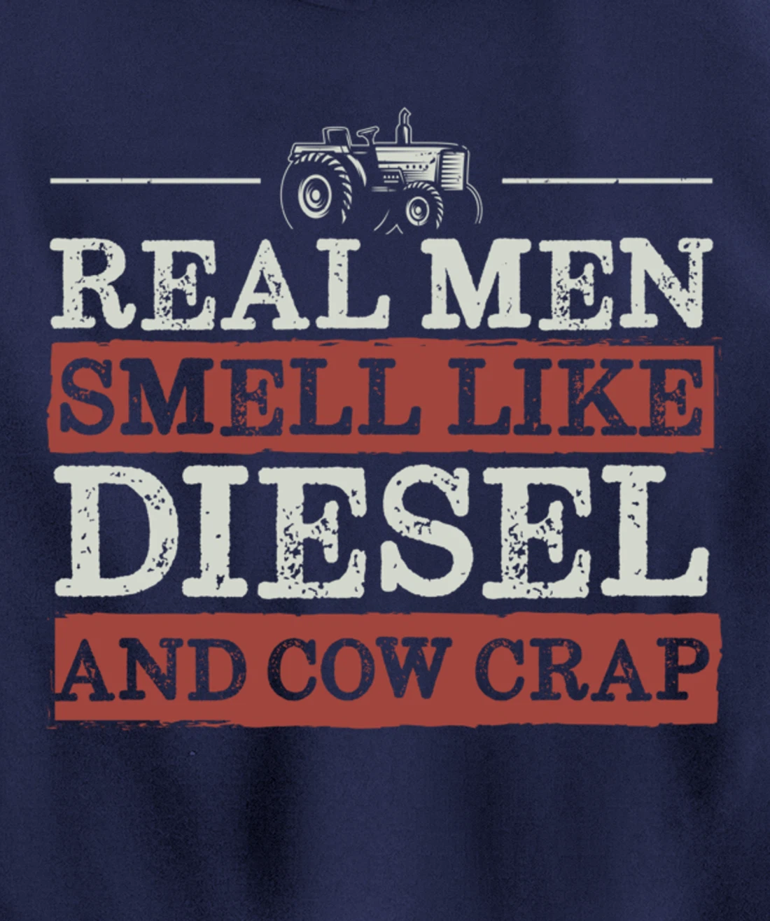 Funny Farm Lover Diesel Tractor Graphic for Real Men Farmer Pullover Hoodie