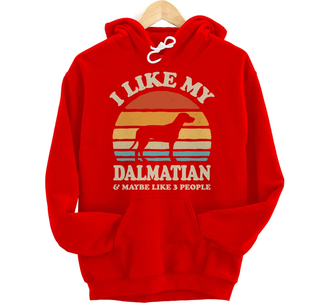 I Like My Dalmatian And Maybe Like 3 People Dog Lover Retro Pullover Hoodie