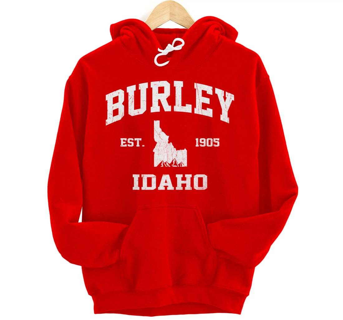 Burley Idaho ID vintage State Athletic style Pullover Hoodie