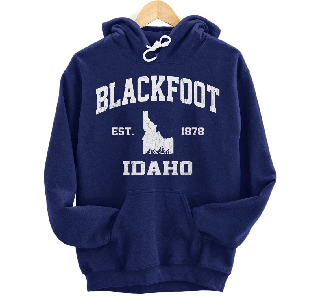 Blackfoot Idaho ID vintage State Athletic style Pullover Hoodie