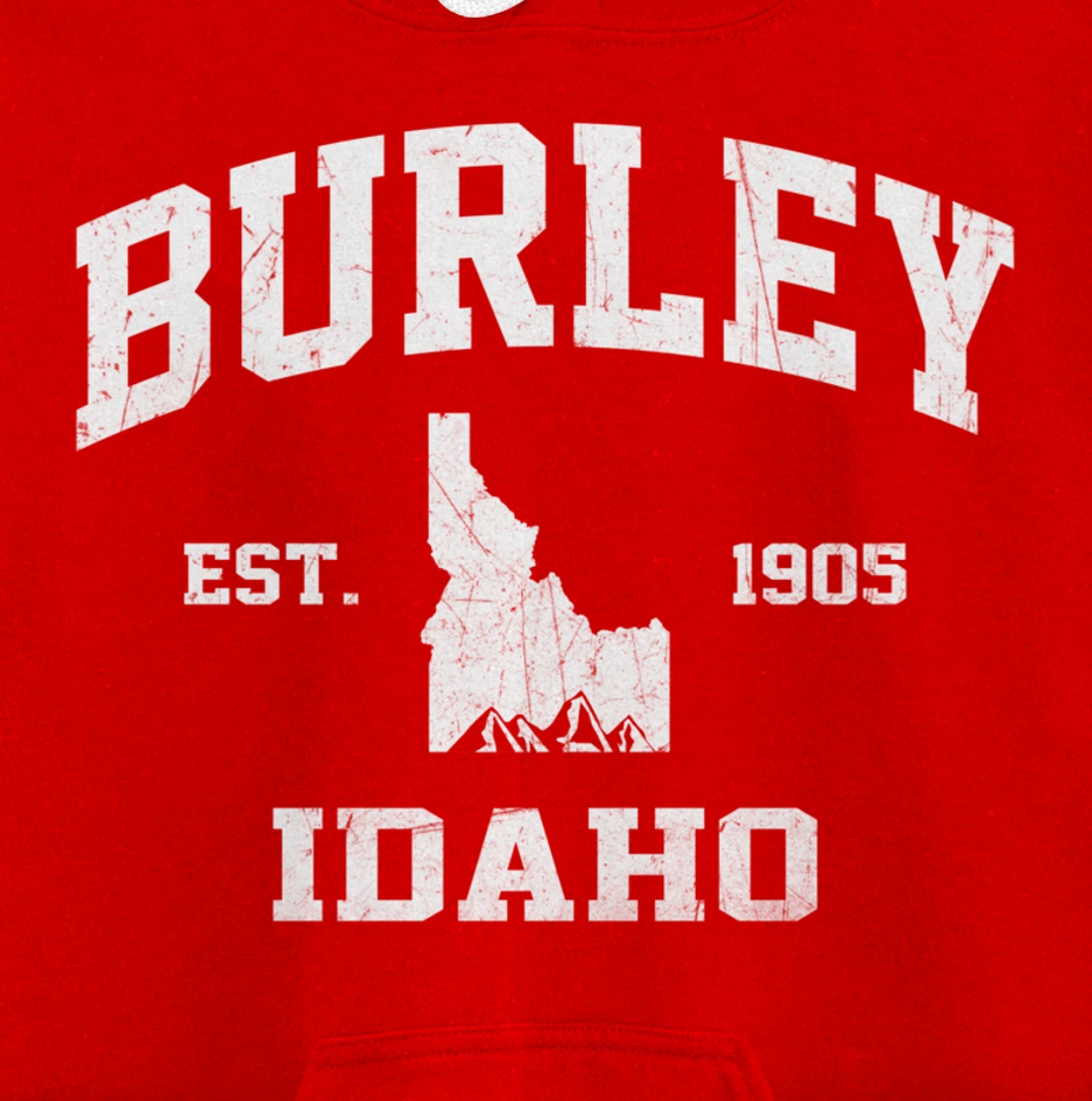 Burley Idaho ID vintage State Athletic style Pullover Hoodie