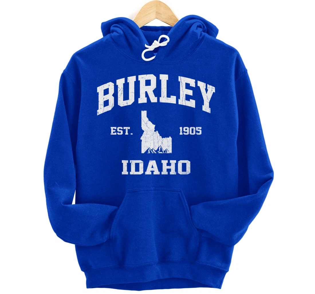 Burley Idaho ID vintage State Athletic style Pullover Hoodie
