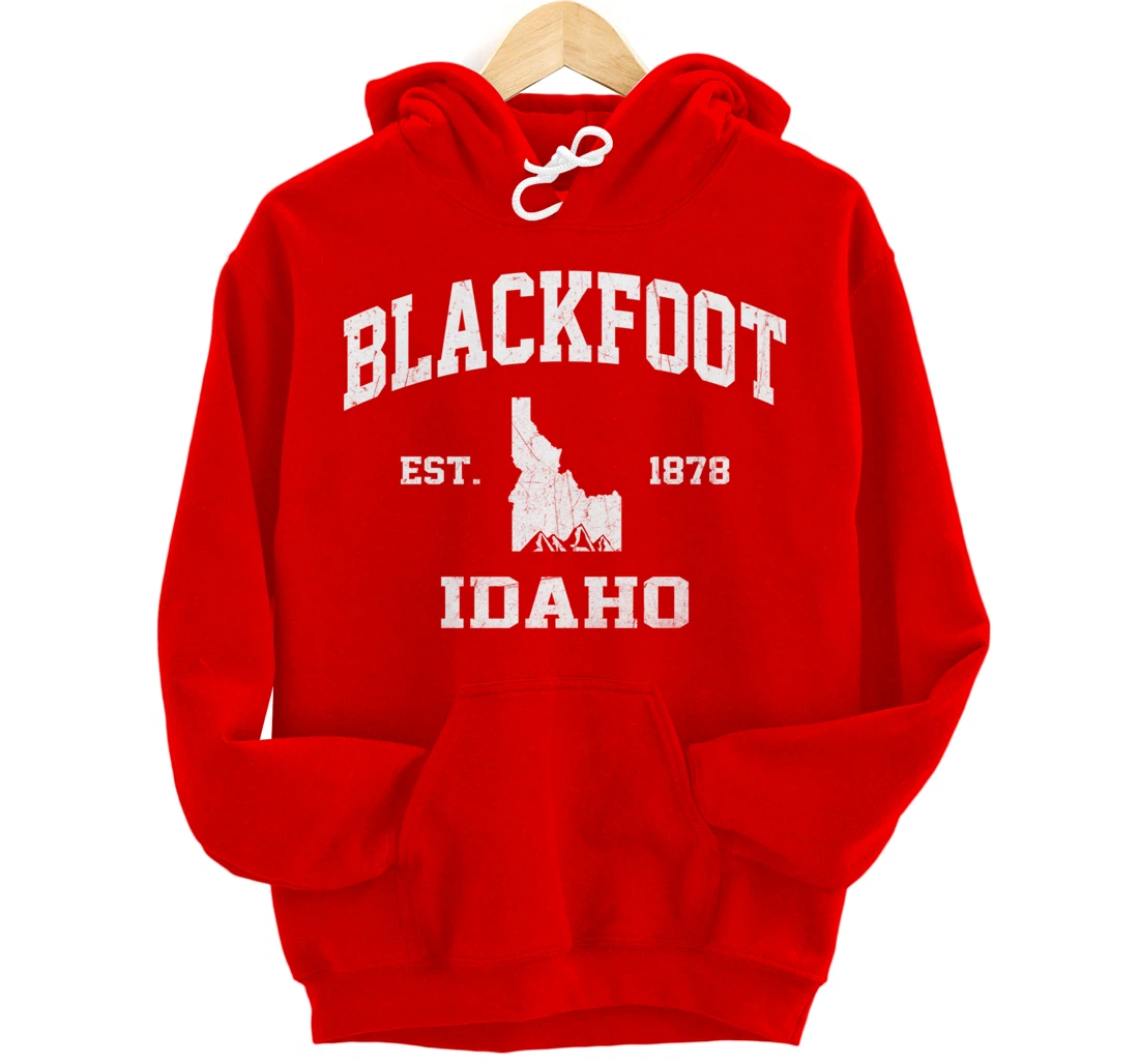 Blackfoot Idaho ID vintage State Athletic style Pullover Hoodie