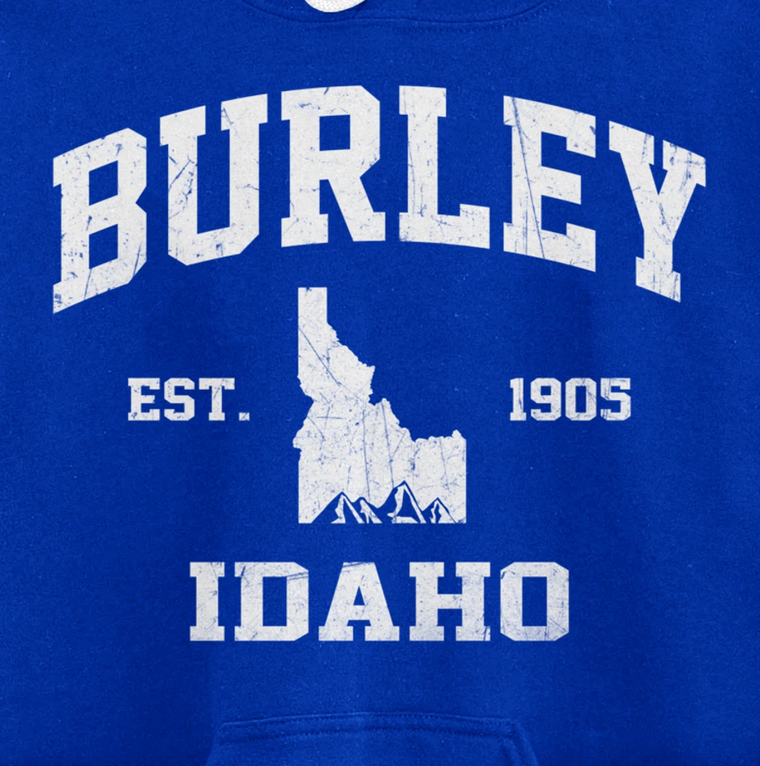 Burley Idaho ID vintage State Athletic style Pullover Hoodie