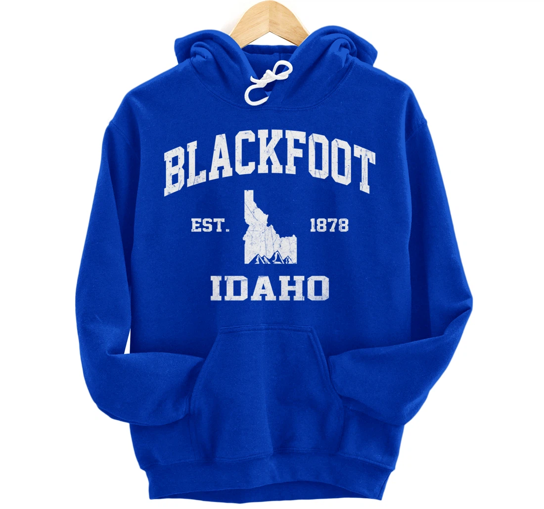 Blackfoot Idaho ID vintage State Athletic style Pullover Hoodie