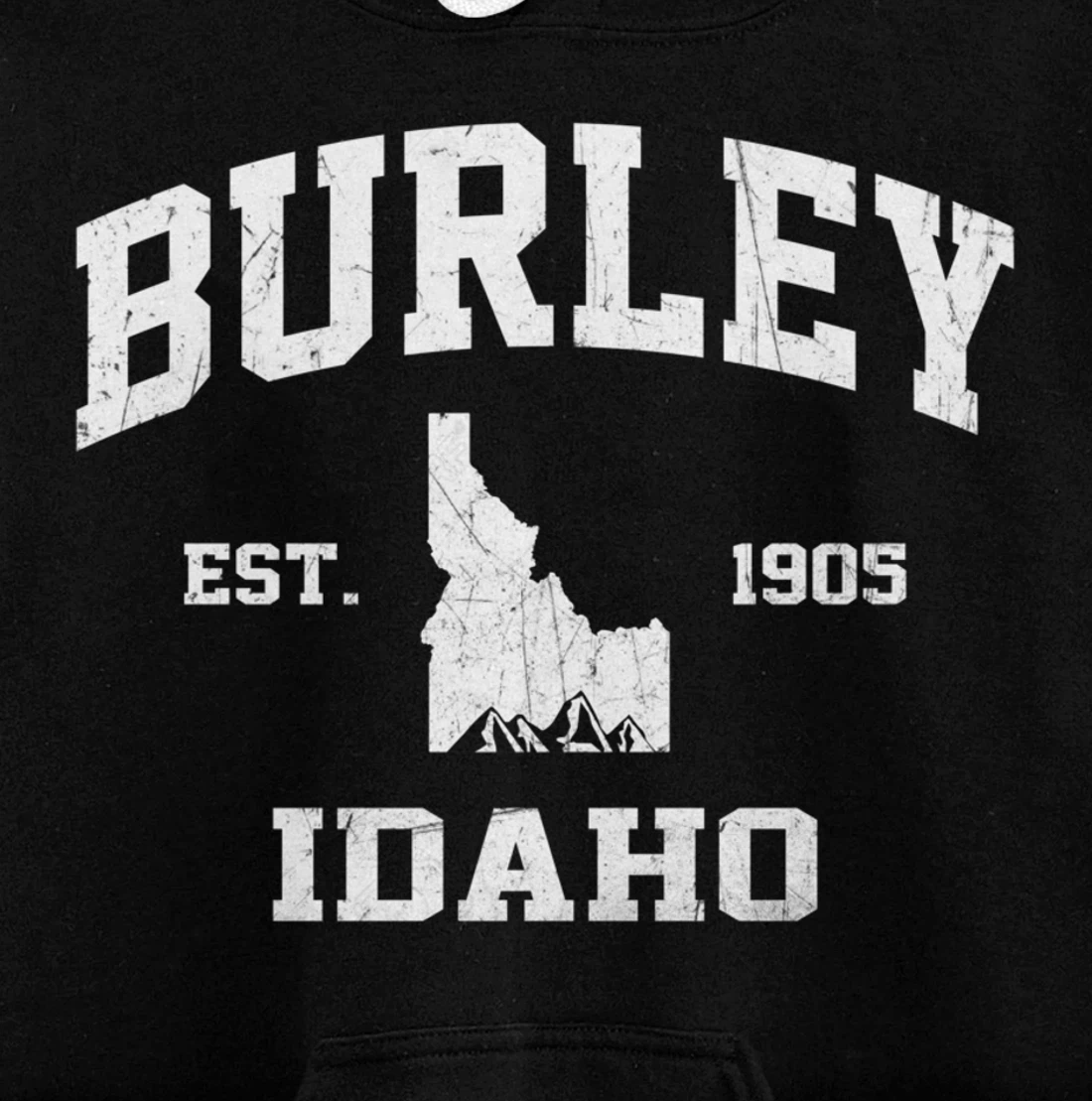 Burley Idaho ID vintage State Athletic style Pullover Hoodie