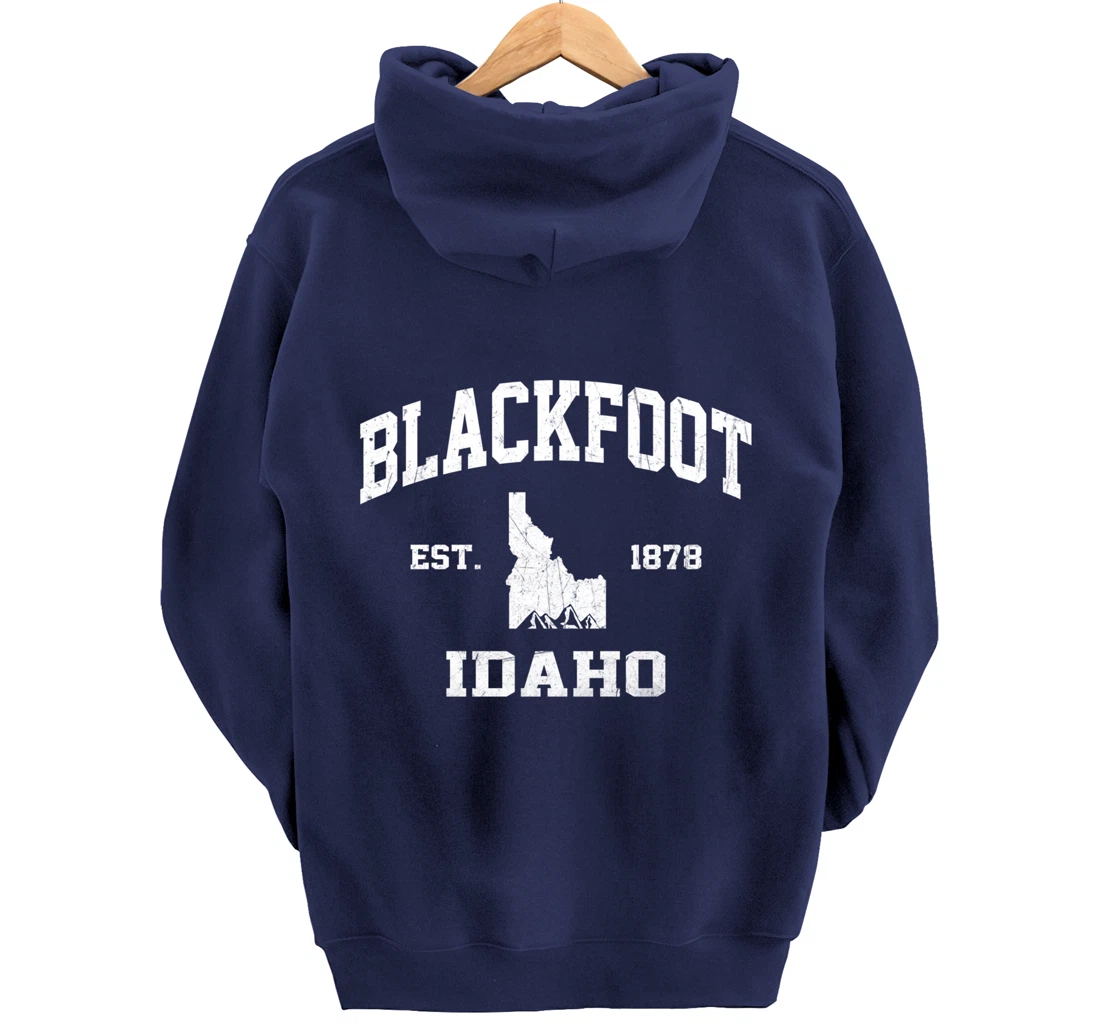 Blackfoot Idaho ID vintage State Athletic style Pullover Hoodie