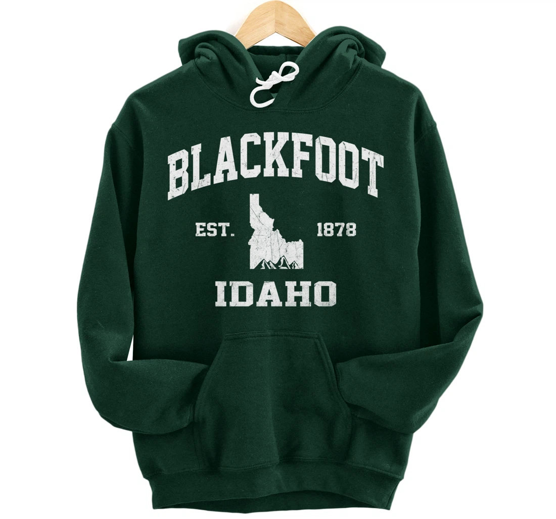 Blackfoot Idaho ID vintage State Athletic style Pullover Hoodie