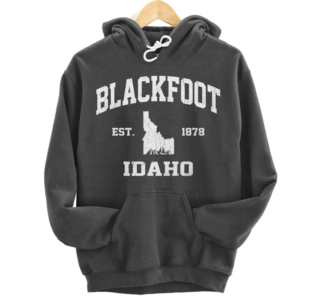 Blackfoot Idaho ID vintage State Athletic style Pullover Hoodie