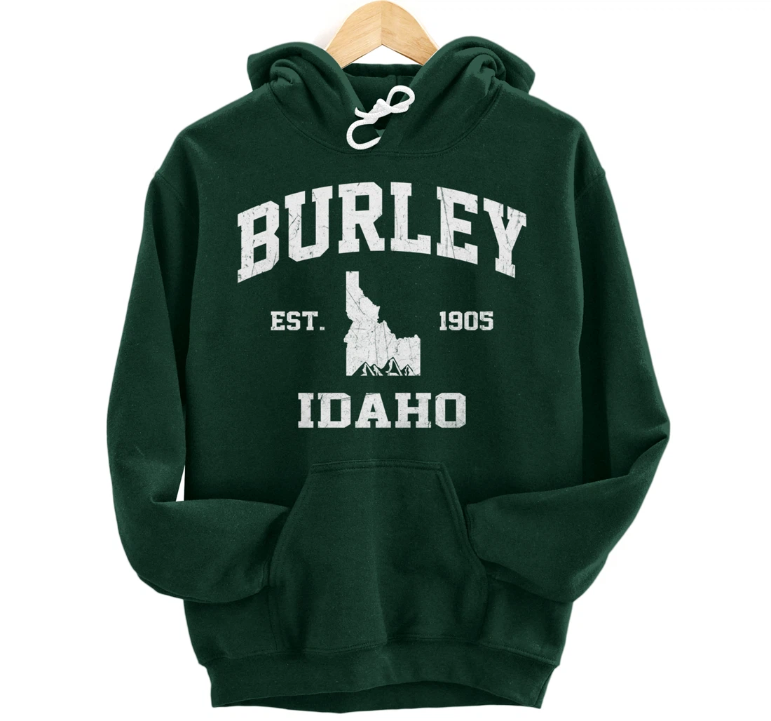 Burley Idaho ID vintage State Athletic style Pullover Hoodie