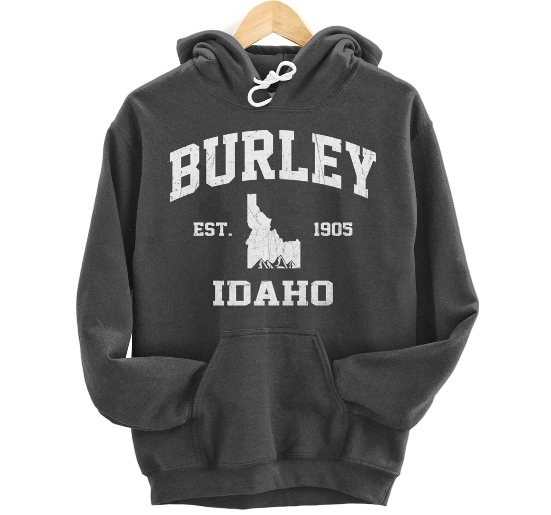 Burley Idaho ID vintage State Athletic style Pullover Hoodie