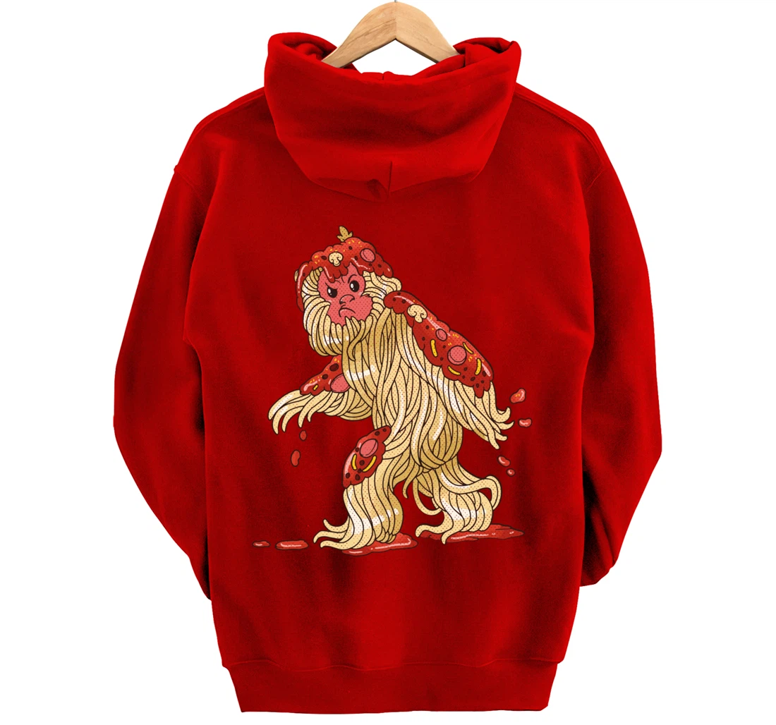 Spaghetti Squatch Italian Bigfoot Sasquatch Vintage Pullover Hoodie