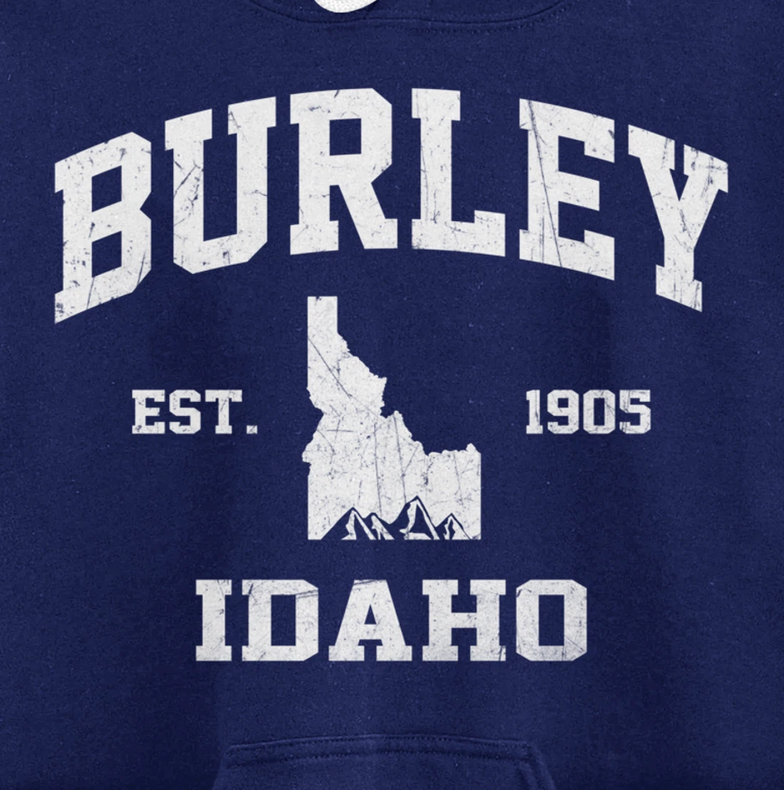 Burley Idaho ID vintage State Athletic style Pullover Hoodie