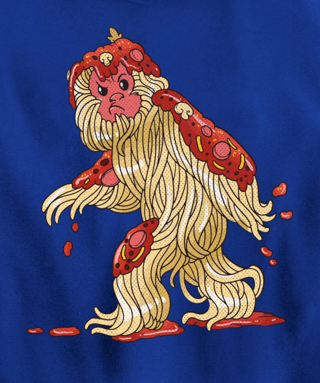 Spaghetti Squatch Italian Bigfoot Sasquatch Vintage Pullover Hoodie