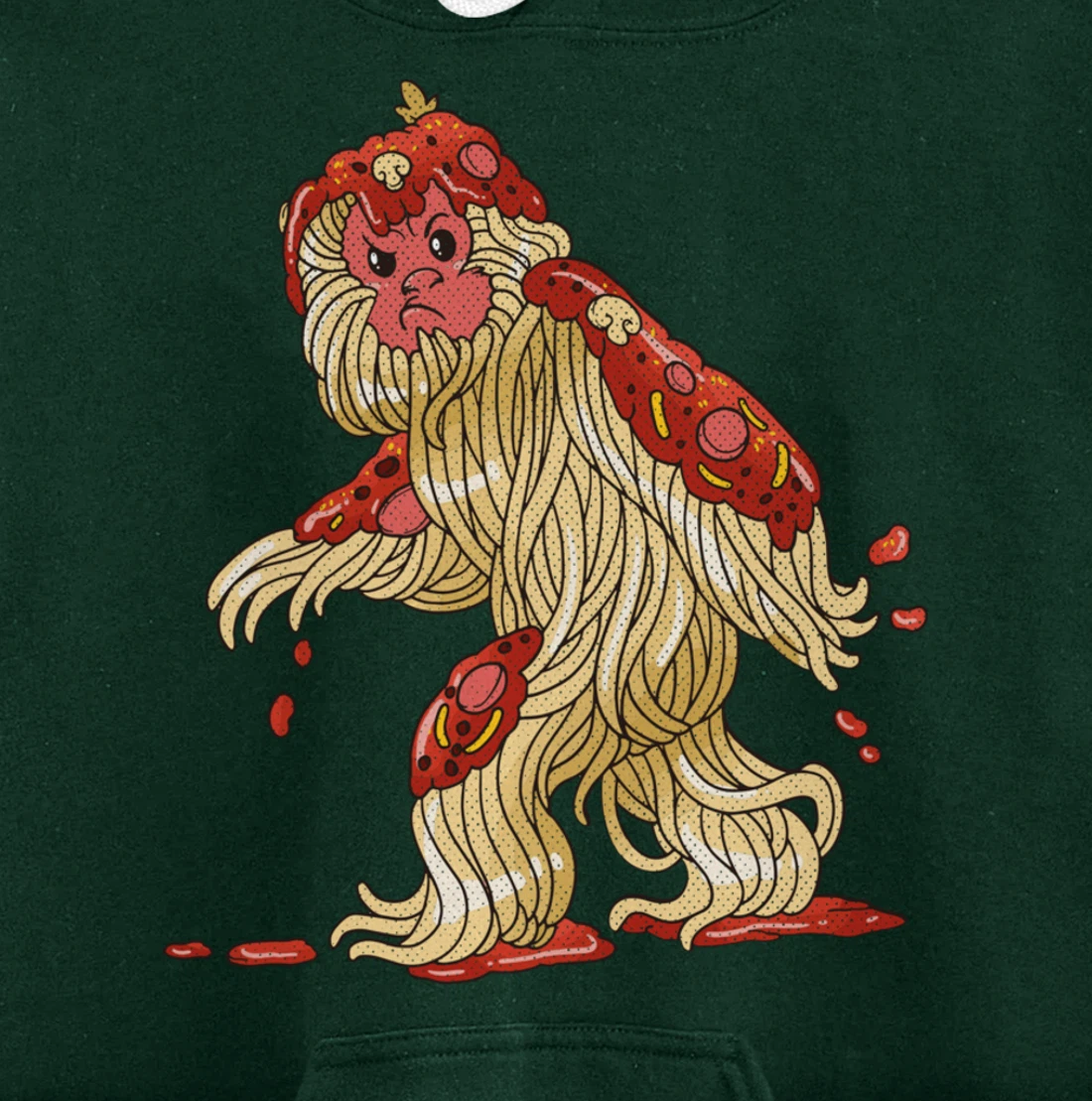 Spaghetti Squatch Italian Bigfoot Sasquatch Vintage Pullover Hoodie