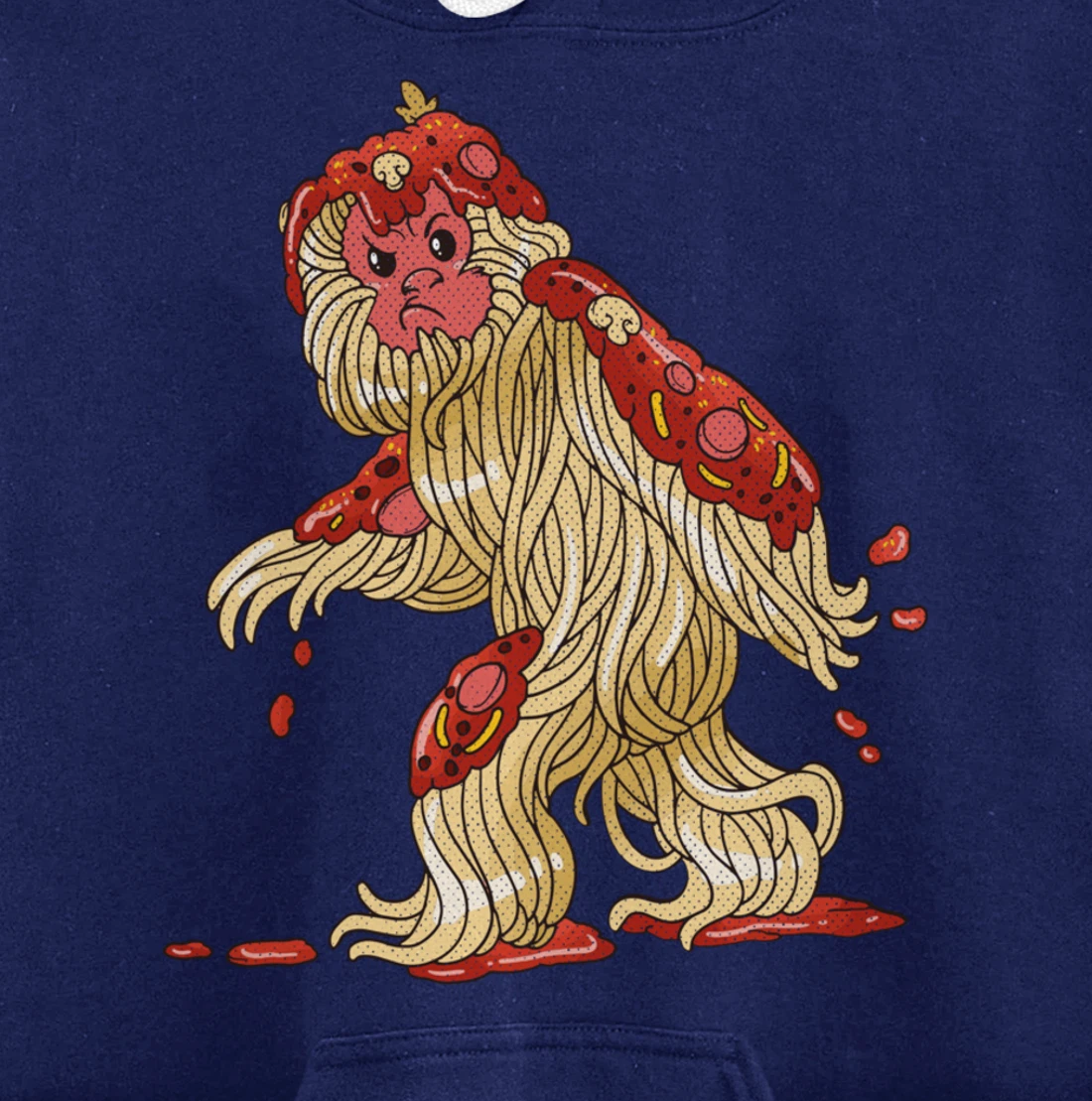 Spaghetti Squatch Italian Bigfoot Sasquatch Vintage Pullover Hoodie