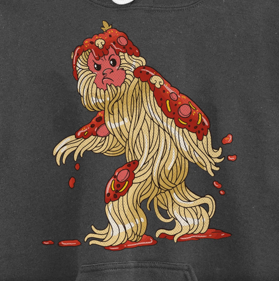 Spaghetti Squatch Italian Bigfoot Sasquatch Vintage Pullover Hoodie