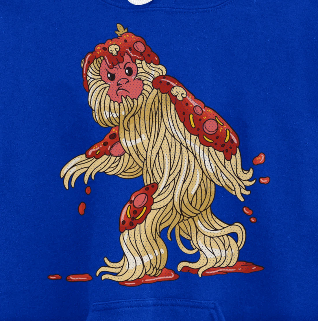 Spaghetti Squatch Italian Bigfoot Sasquatch Vintage Pullover Hoodie