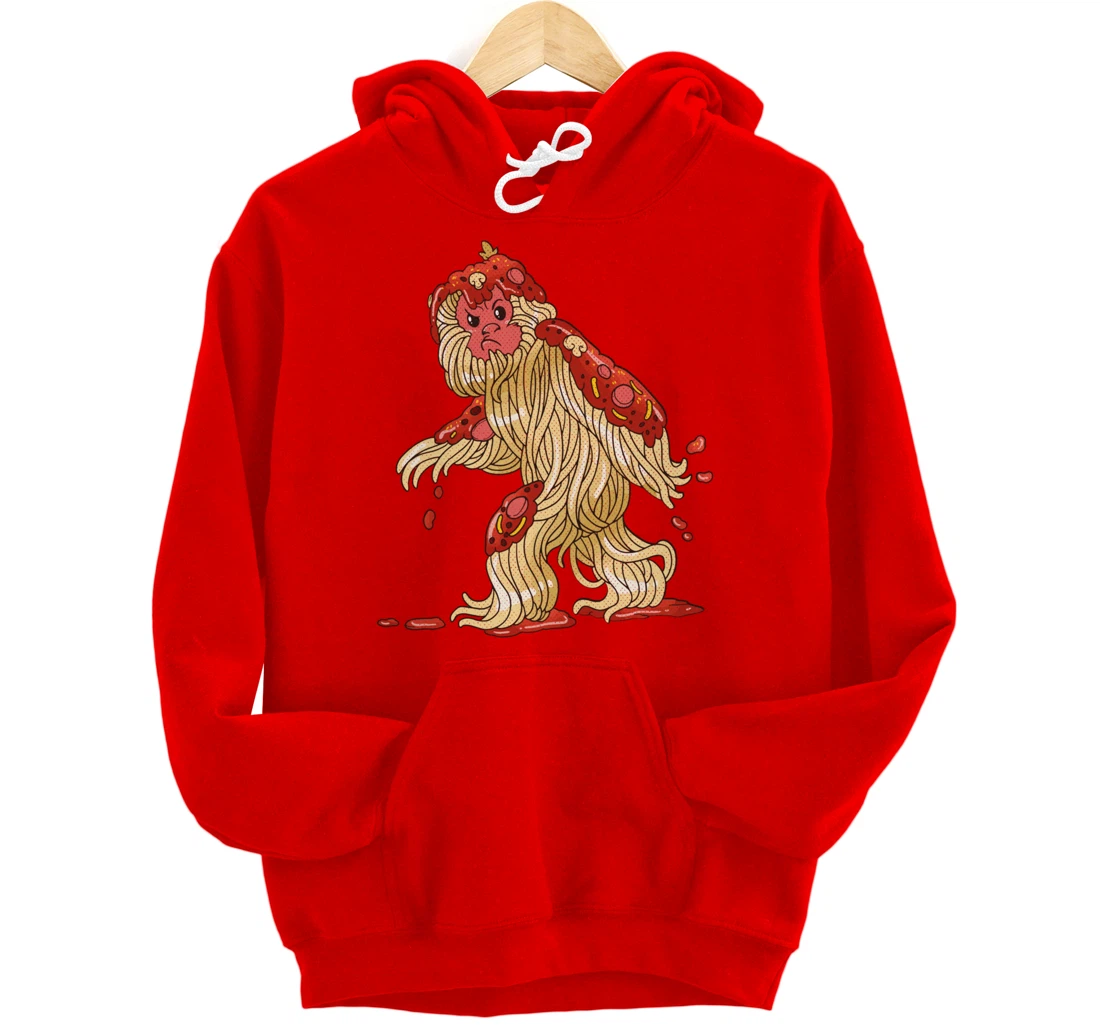 Spaghetti Squatch Italian Bigfoot Sasquatch Vintage Pullover Hoodie
