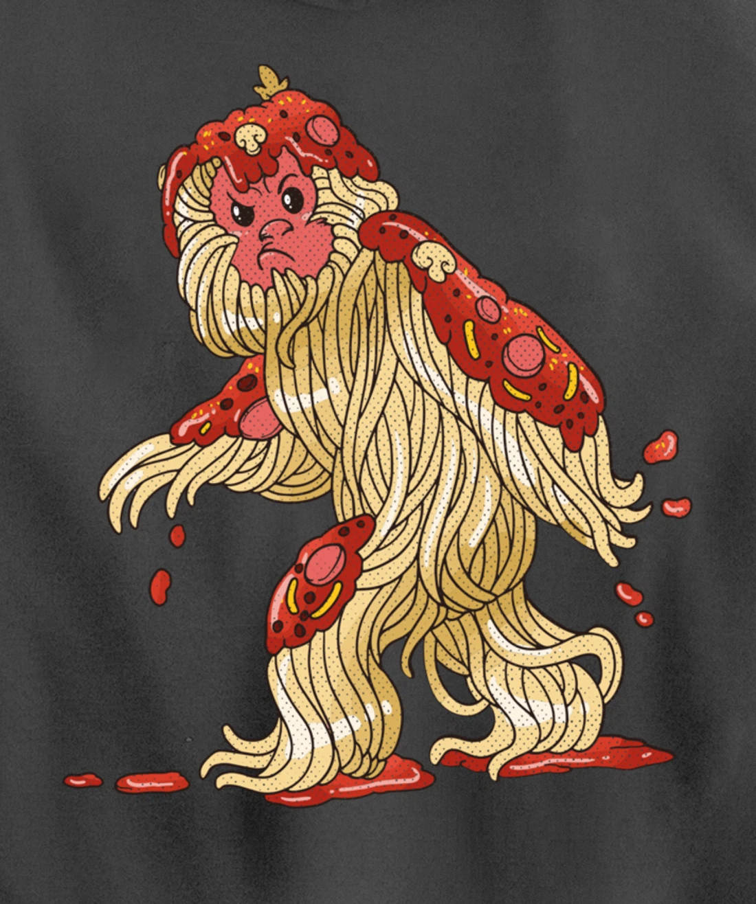 Spaghetti Squatch Italian Bigfoot Sasquatch Vintage Pullover Hoodie