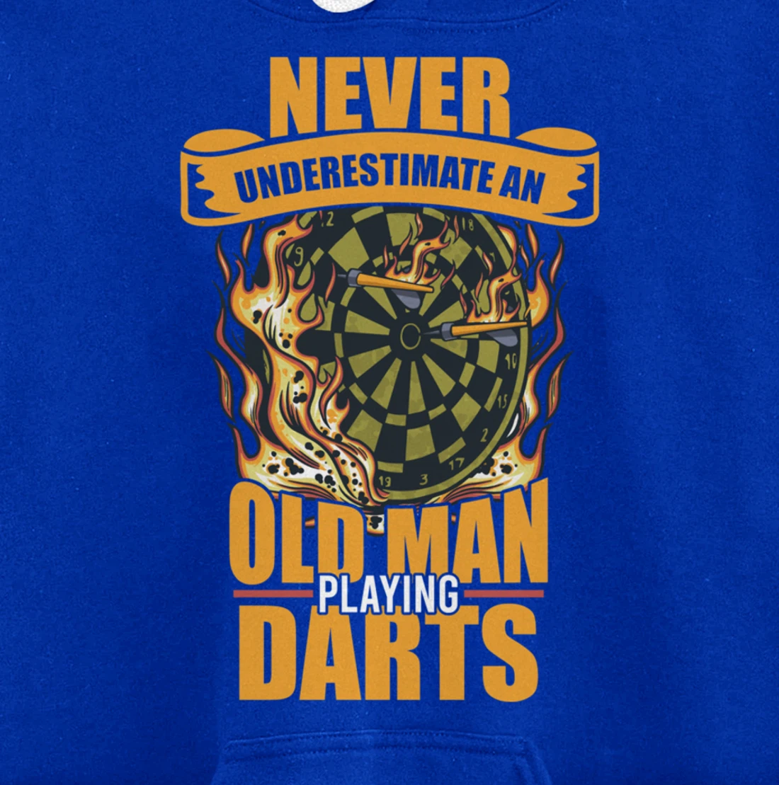Old man athlete game player sports missile dartboard darts Pullover Hoodie