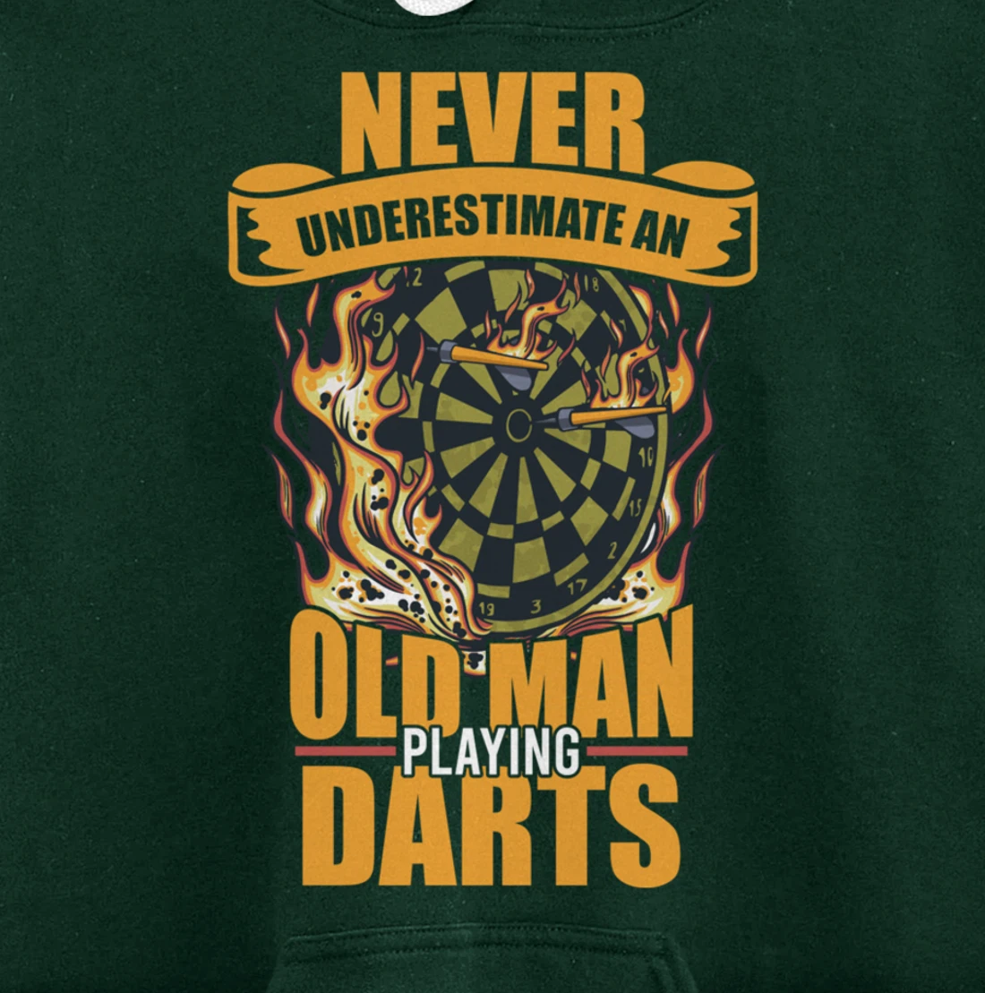 Old man athlete game player sports missile dartboard darts Pullover Hoodie