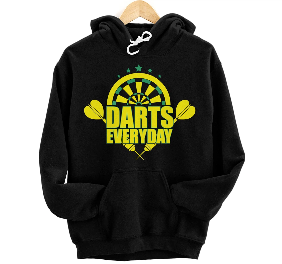 Darts everyday hobby sports athlete exercise bullseye aim Pullover Hoodie