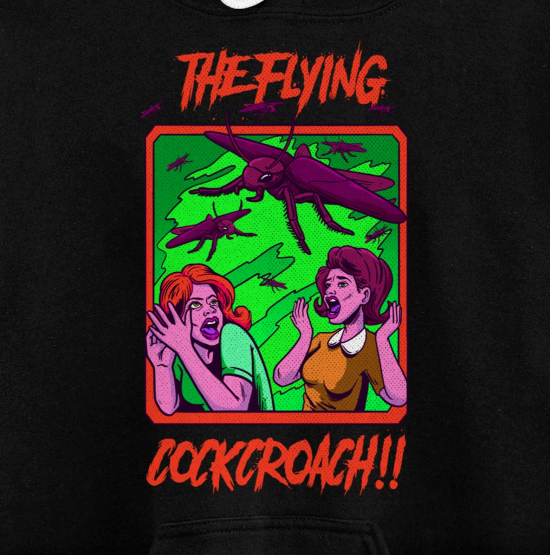Cockroach Vintage Horror Bugs Science Fiction Creepy Pullover Hoodie