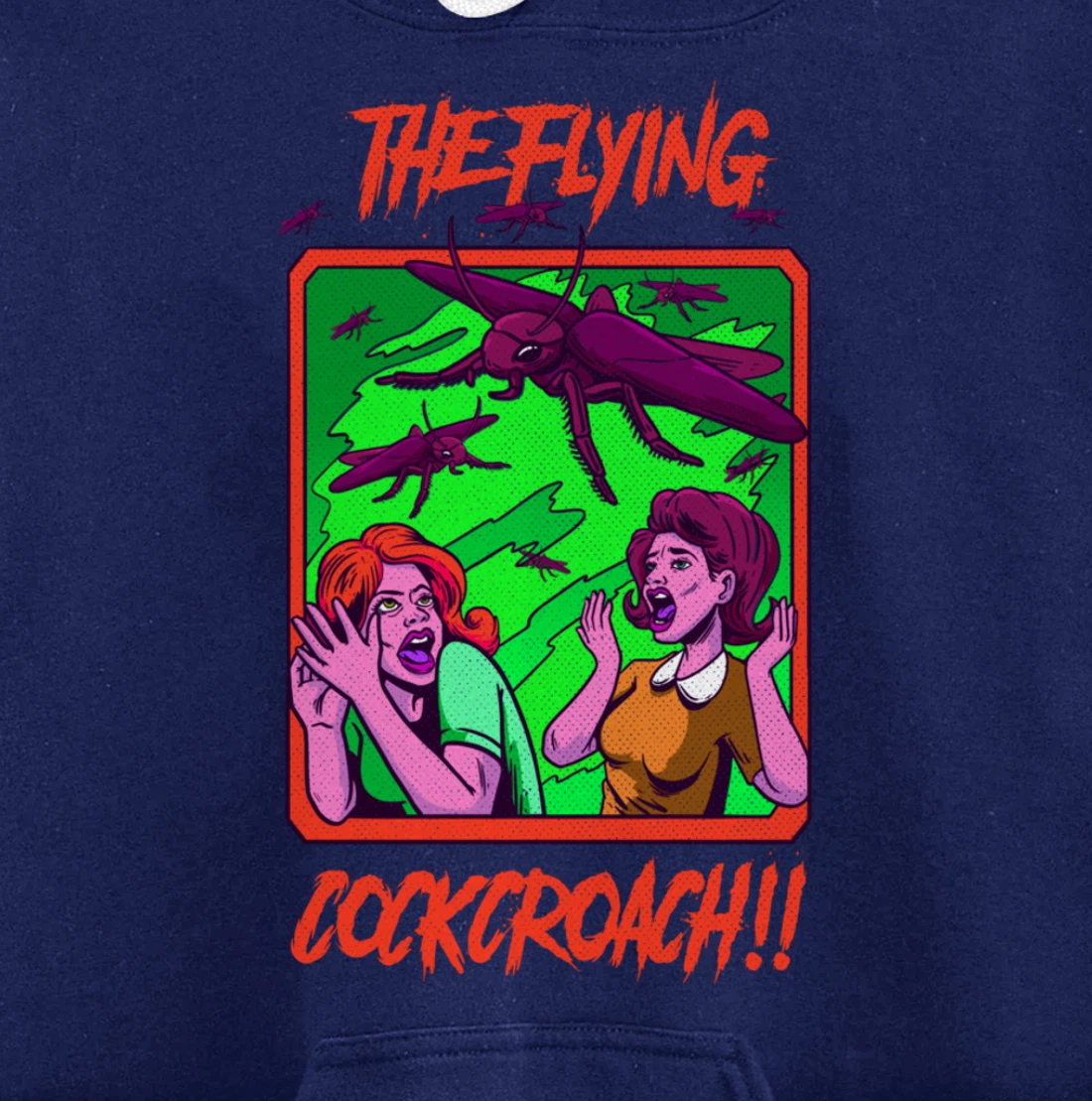 Cockroach Vintage Horror Bugs Science Fiction Creepy Pullover Hoodie