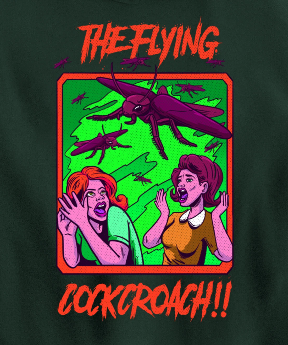 Cockroach Vintage Horror Bugs Science Fiction Creepy Pullover Hoodie