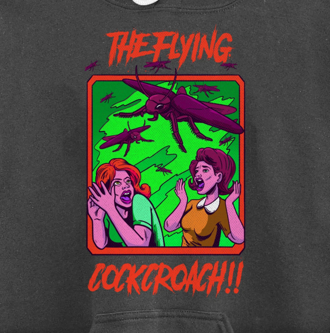 Cockroach Vintage Horror Bugs Science Fiction Creepy Pullover Hoodie