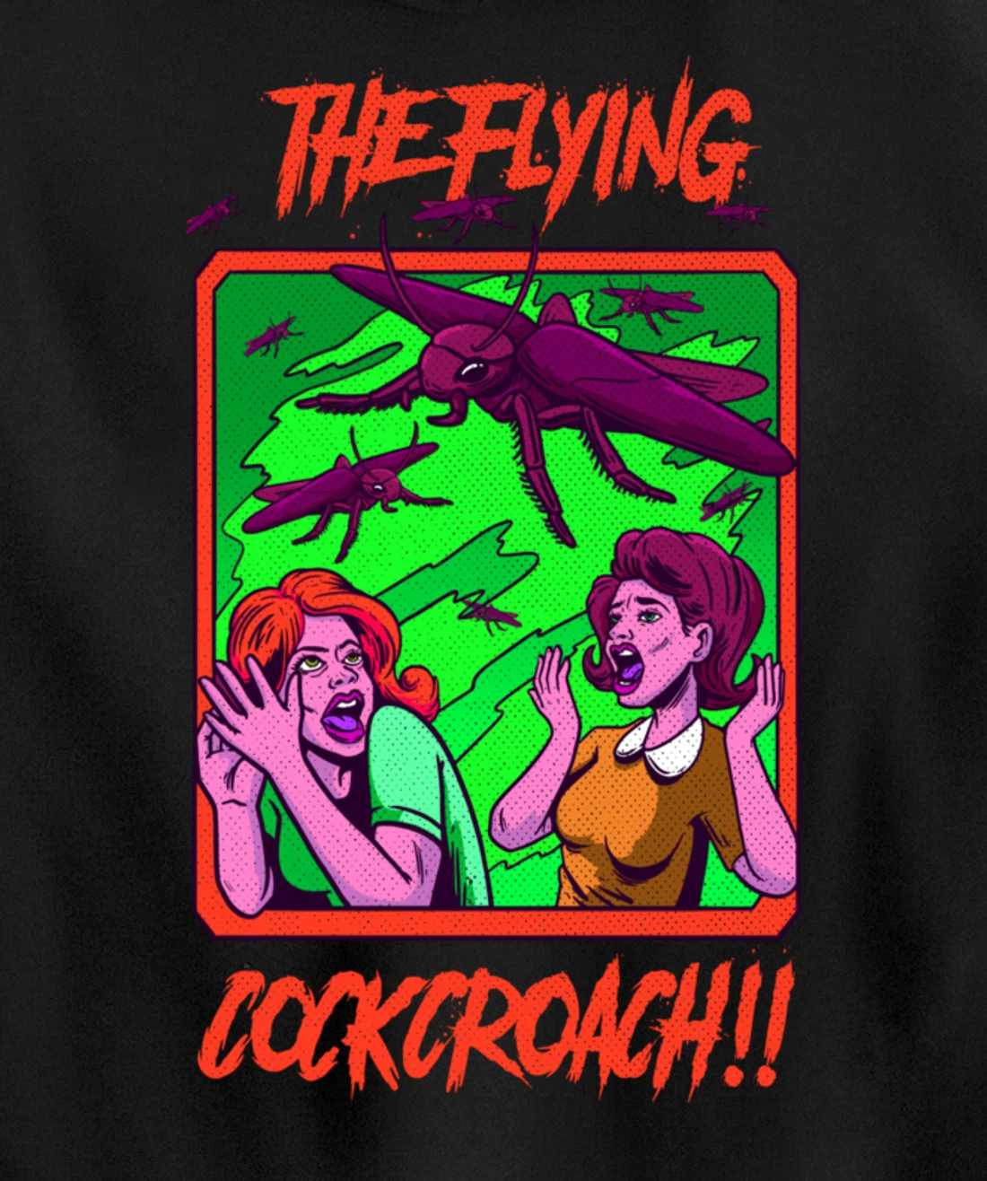 Cockroach Vintage Horror Bugs Science Fiction Creepy Pullover Hoodie