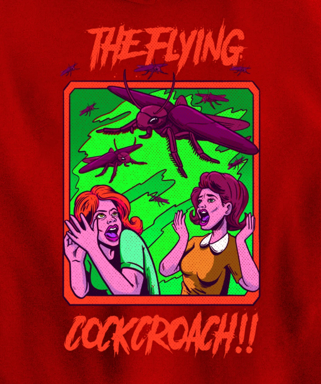 Cockroach Vintage Horror Bugs Science Fiction Creepy Pullover Hoodie