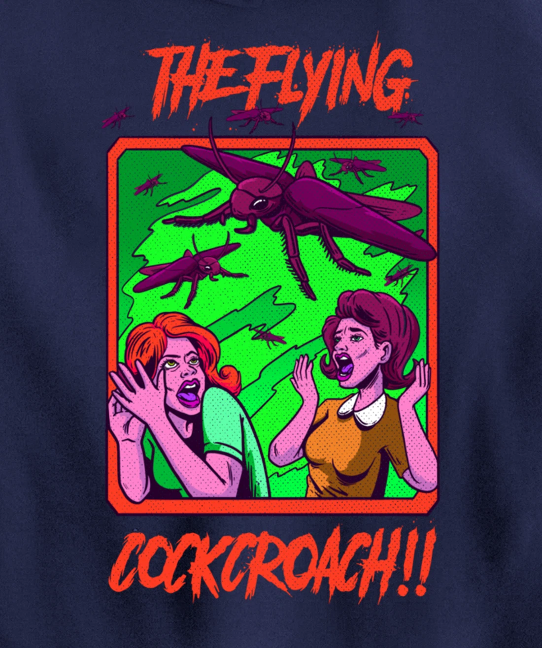 Cockroach Vintage Horror Bugs Science Fiction Creepy Pullover Hoodie