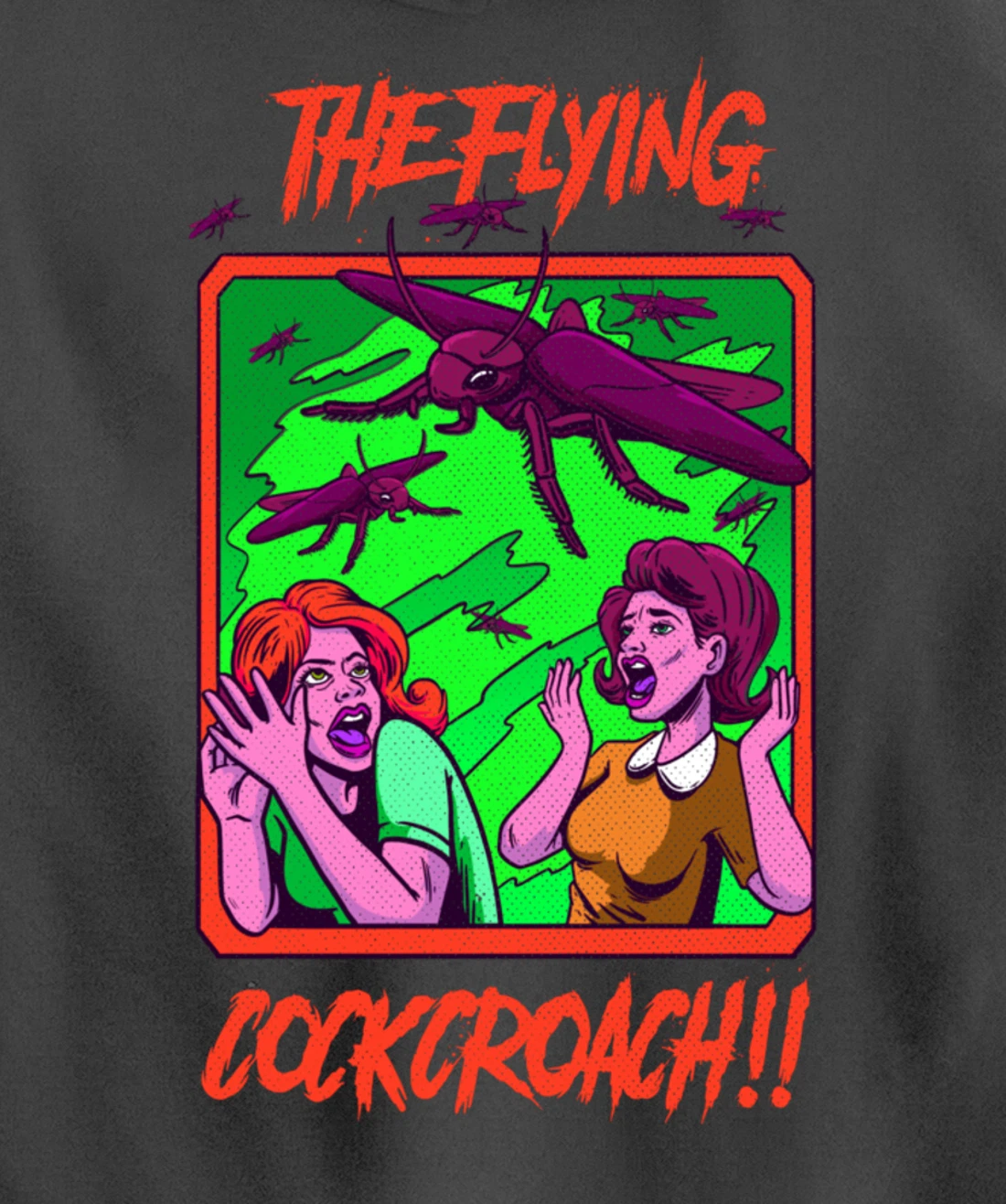 Cockroach Vintage Horror Bugs Science Fiction Creepy Pullover Hoodie