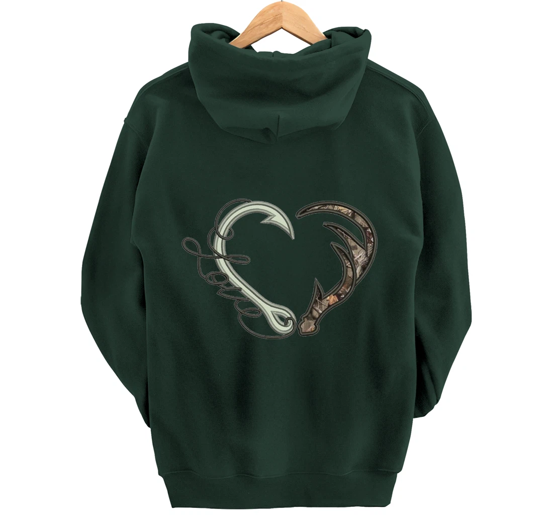 Nice Love Fishing And Hunting Pullover Hoodie