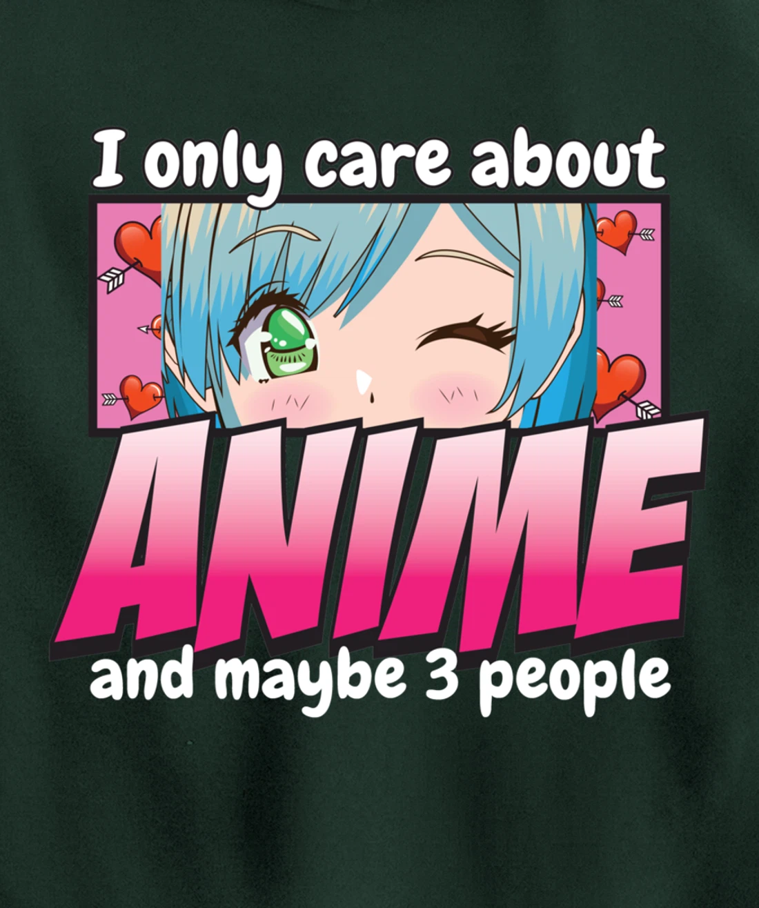 I Only Care About Anime - Anime Lovers Japanese Waifu Pullover Hoodie