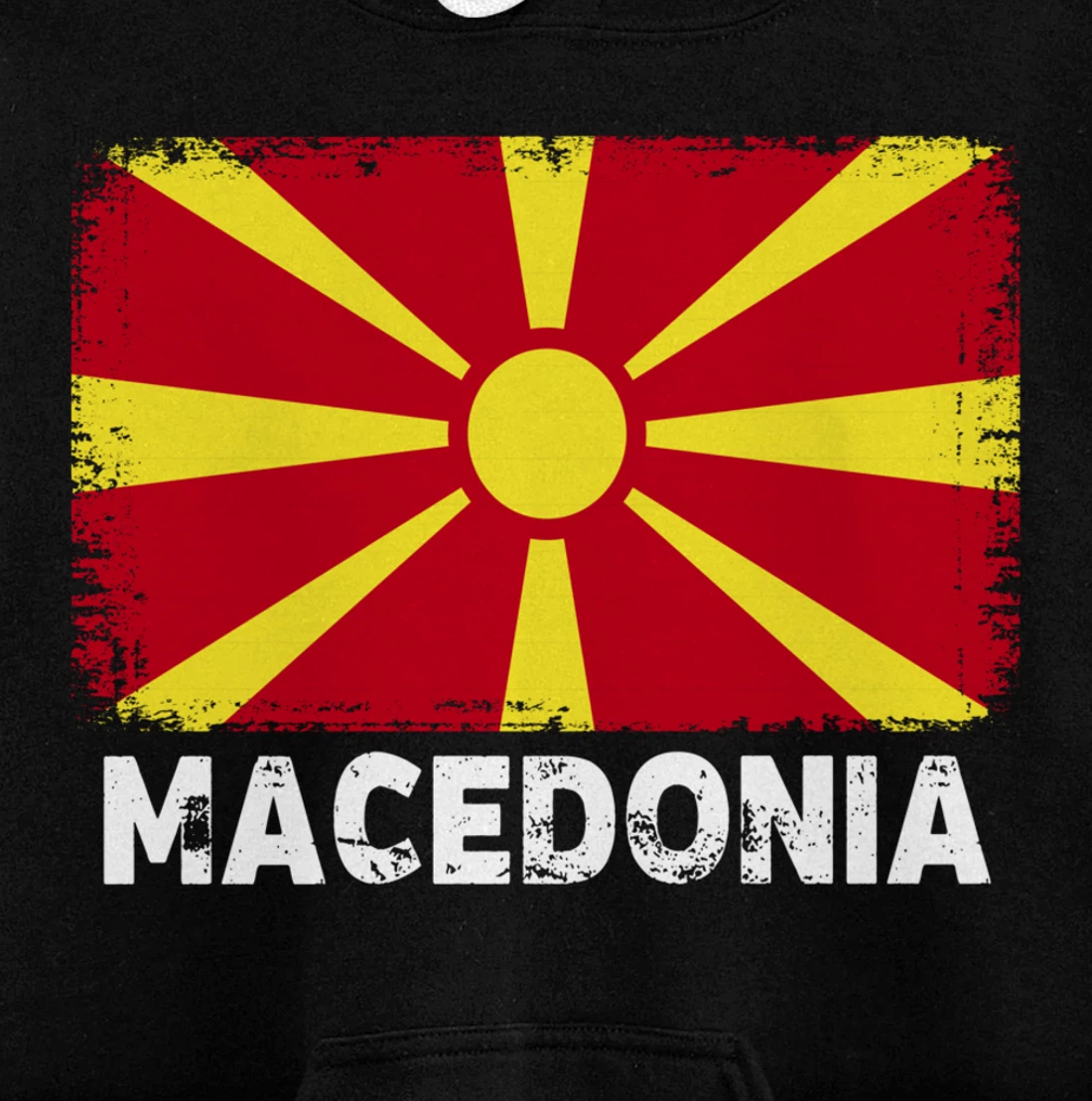 Macedonian people Vintage Macedonia Flag Pullover Hoodie