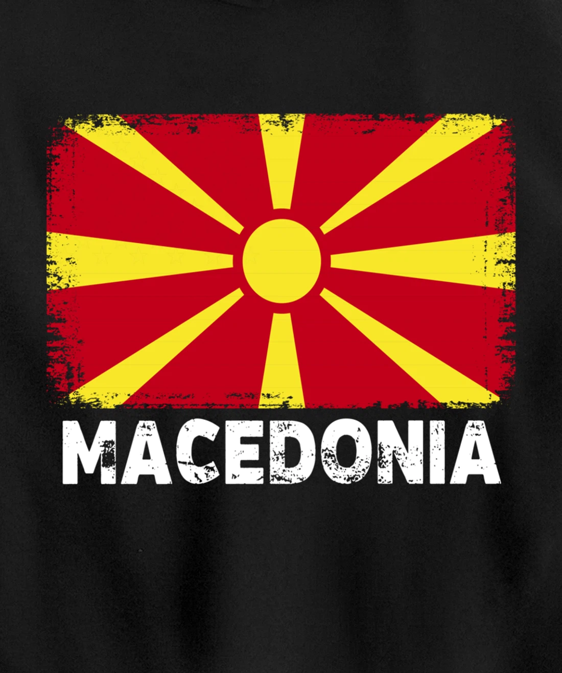 Macedonian people Vintage Macedonia Flag Pullover Hoodie