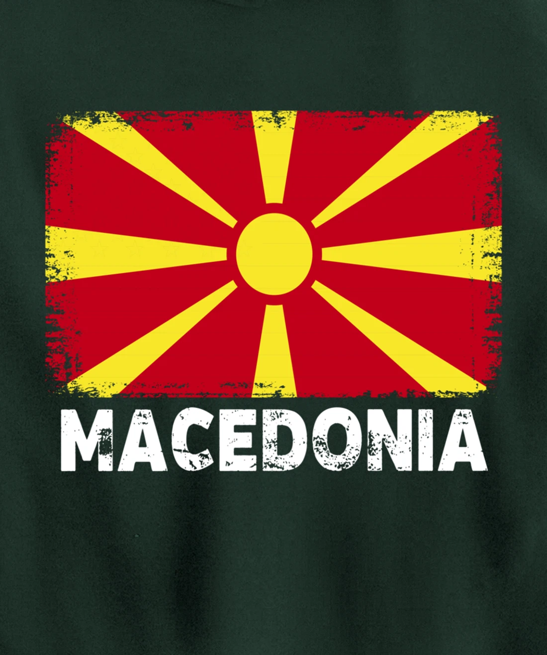 Macedonian people Vintage Macedonia Flag Pullover Hoodie