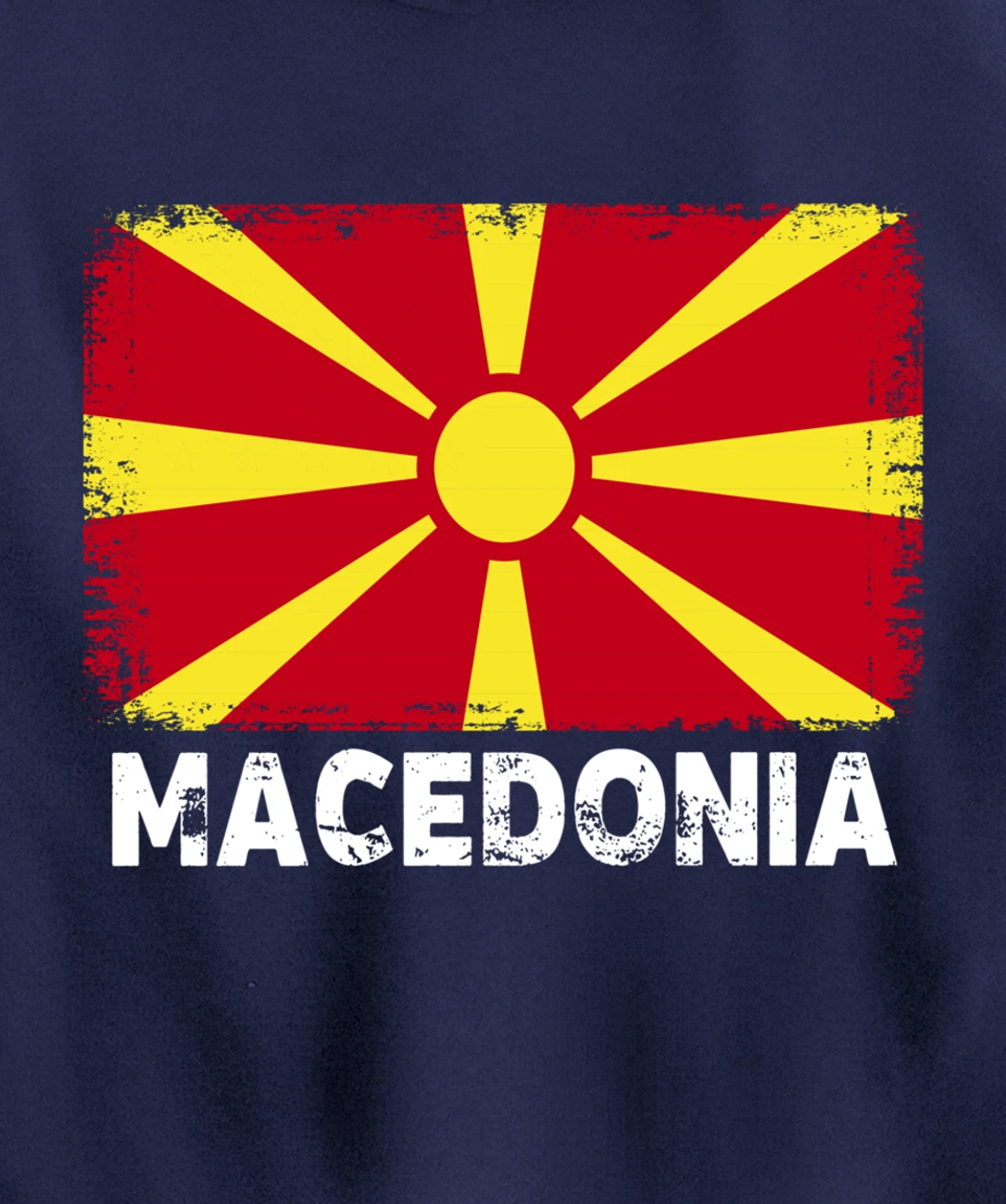 Macedonian people Vintage Macedonia Flag Pullover Hoodie